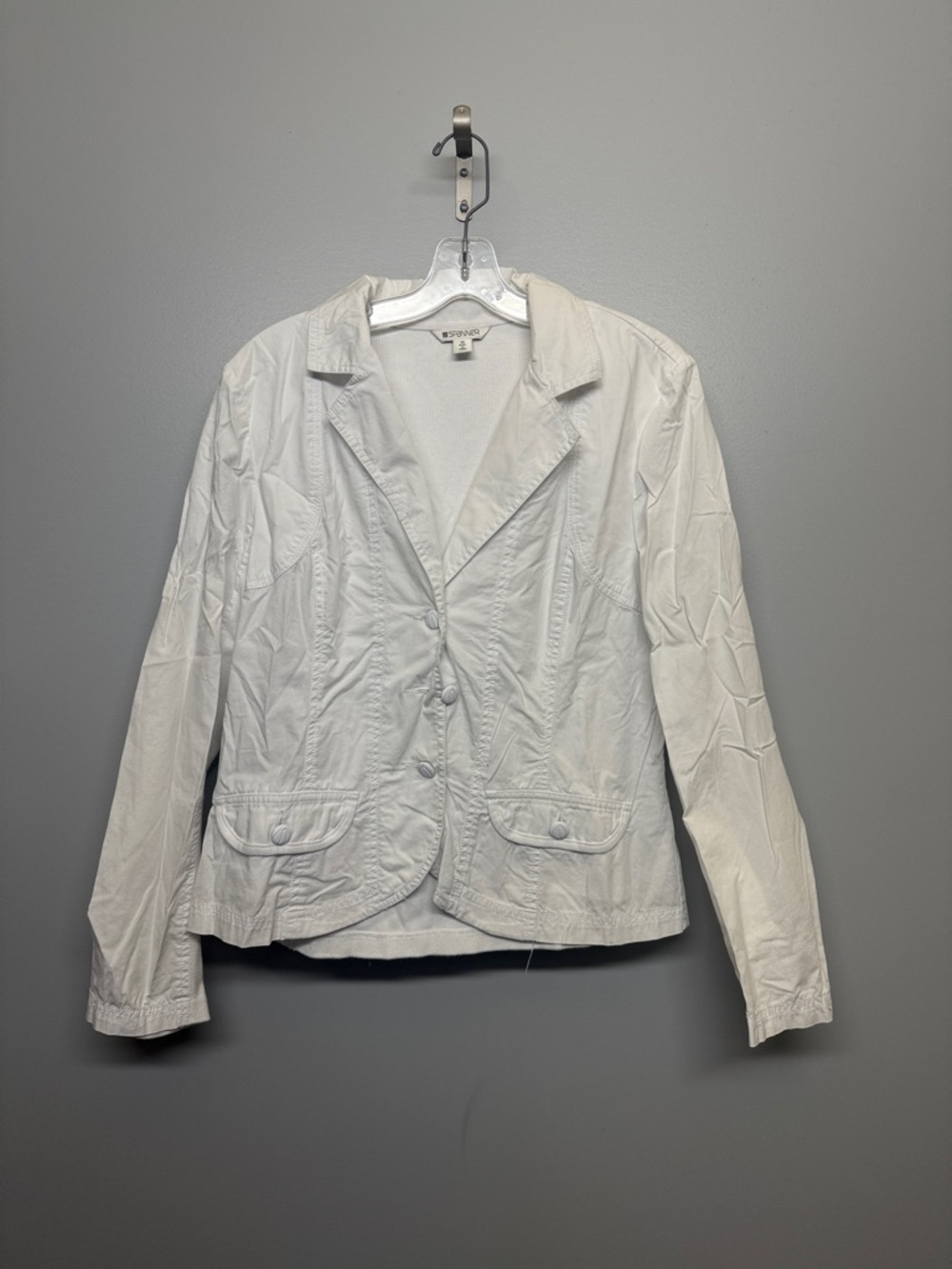 SPANNER White Button-Front Women's Shirt Jacket